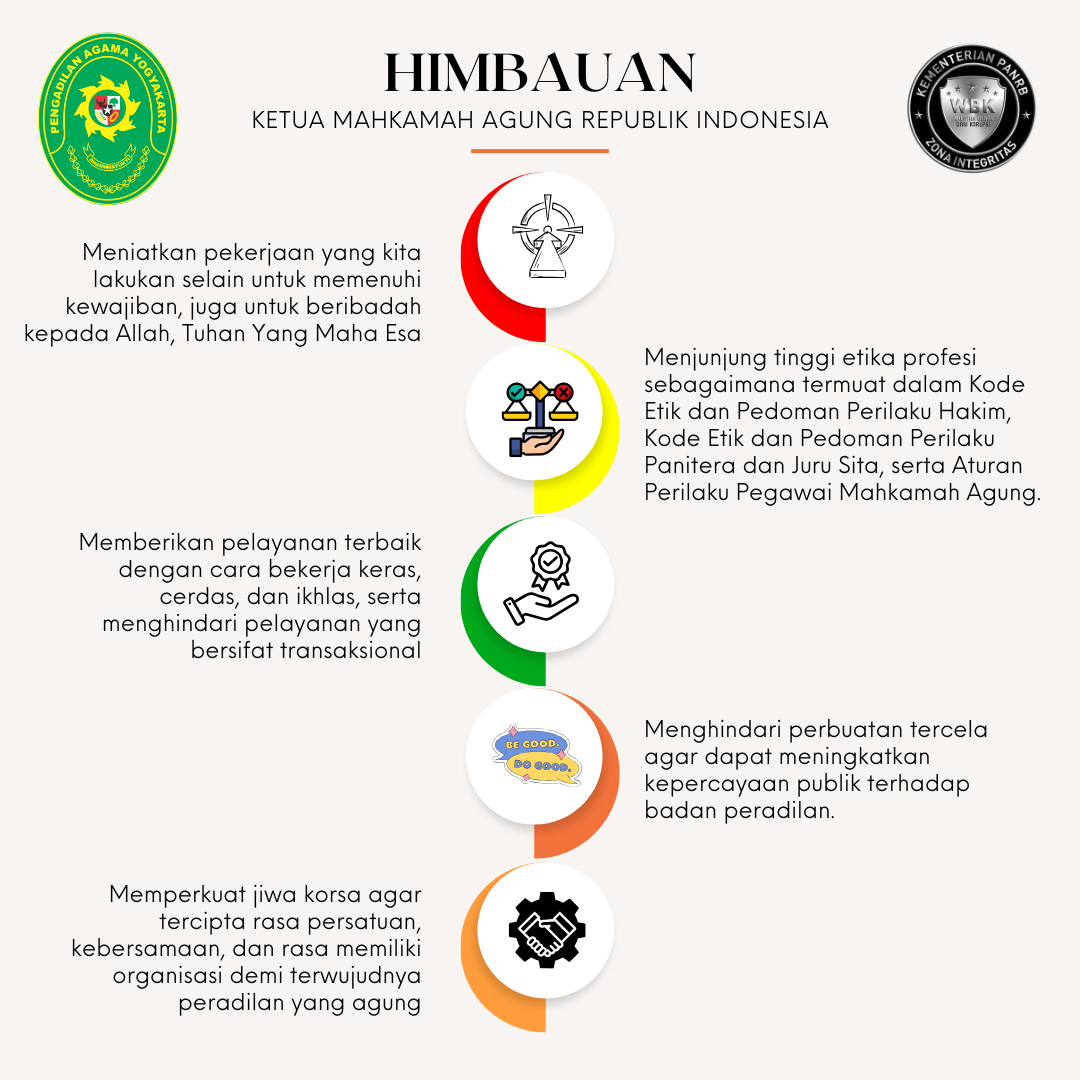 Himbauan Yang Mulia Ketua Mahkamah Agung Republik Indonesia, Prof. Dr. H. Sunarto, S.H., M.H,.